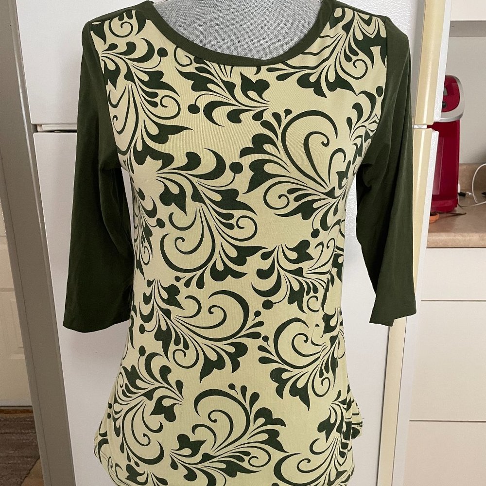 Blue Sky 3/4 Sleeve Bamboo T-Shirt Top